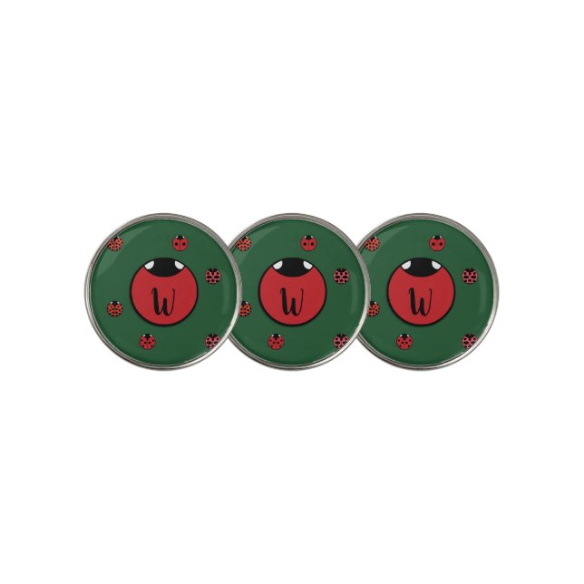 Ladybug Polka Dots Golf Ball Marker (3 Up)