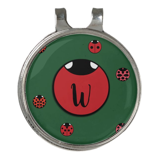 Ladybug Polka Dots Golf Hat Clip (Front)