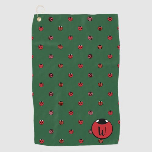 Ladybug Polka Dots Golf Towel