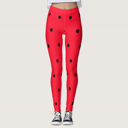 Ladybug Polka Dots Pattern Cute Leggings