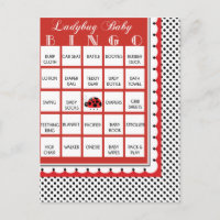 Ladybug Polkadots Baby Shower Bingo Card 15