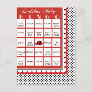 Ladybug Polkadots Baby Shower Bingo Card 15