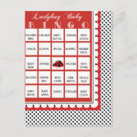 Ladybug Polkadots Baby Shower Bingo Card 6