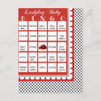 Ladybug Polkadots Baby Shower Bingo Card 7