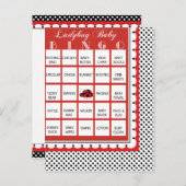 Ladybug Polkadots Baby Shower Bingo Card 7 (Front/Back)