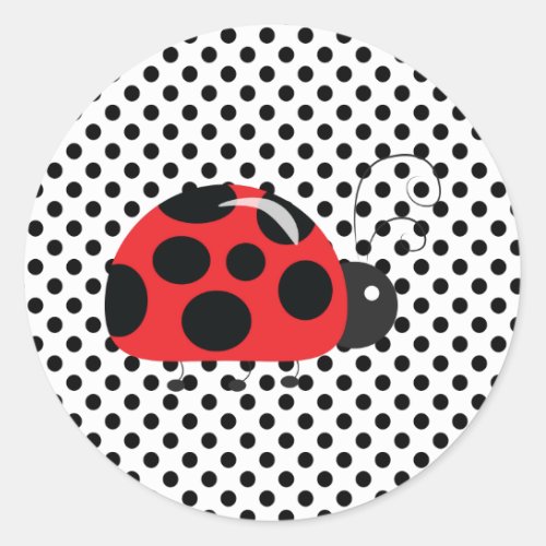 Ladybug Polkadots Baby Shower Bingo Stickers