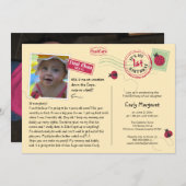 Ladybug Postcard Birthday Party Invitation (Front/Back)