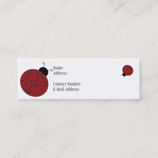 Customizable Ladybug Profile Thin Card Business Cards