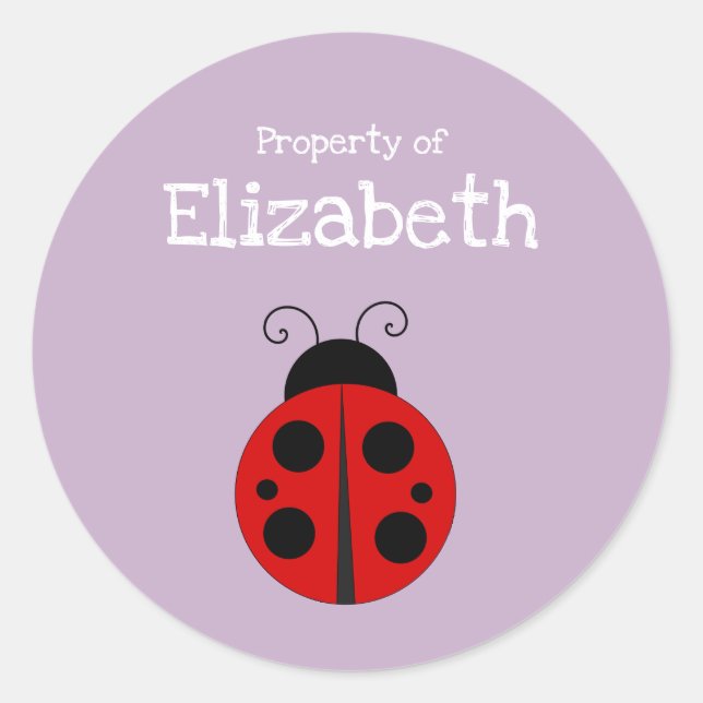 Ladybug Property of Student's Name Label (Front)