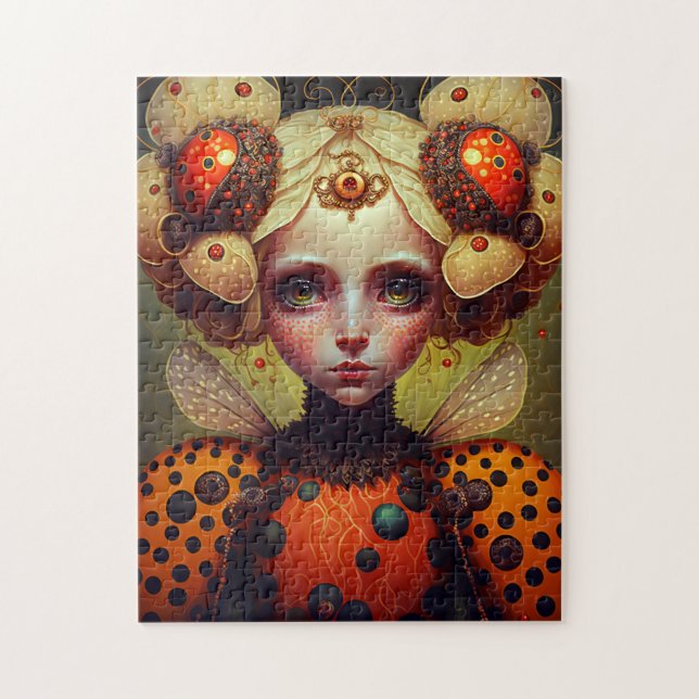 Ladybug Queen 2 Cute Fantasy Art Jigsaw Puzzle (Vertical)