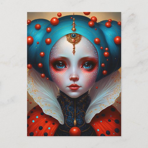 Ladybug Queen Cute Fantasy Art Postcard