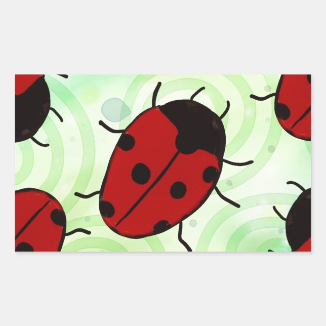 Ladybug Rectangular Sticker (Front)