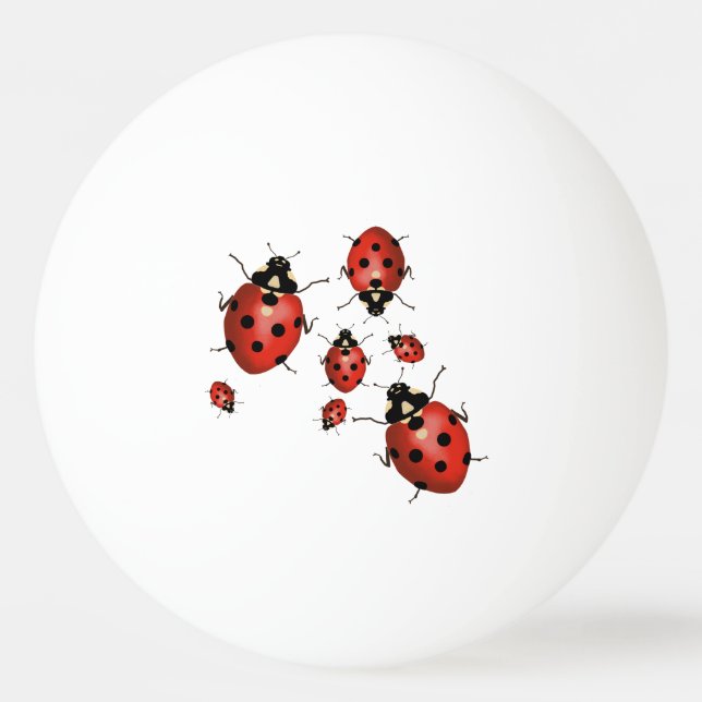 Ladybug Red and Black Ping Pong Ball (Front)