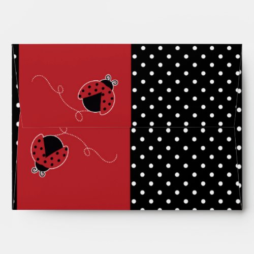 Ladybug Red  Black Birthday Invitation Envelope