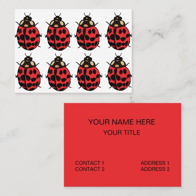 Ladybug Red Black Insect Ladybug Business Card (Front/Back)