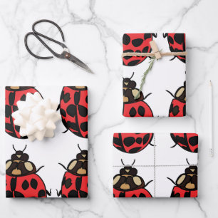 Ladybug Red Black Insect Ladybug Wrapping Paper Sheets