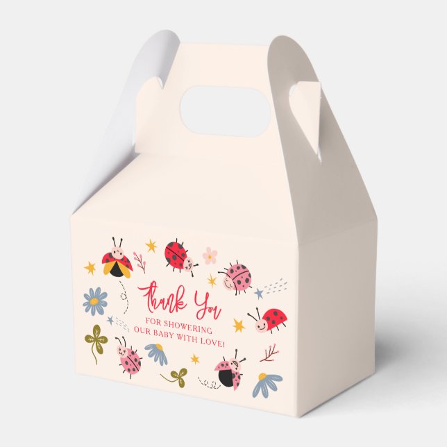 Ladybug Red Bug Baby Shower Favor Boxes (Front Side)