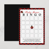 Ladybug Red Chevron Baby Shower Bingo Cards | Zazzle