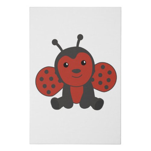 Ladybug Red Cute Animals For Kids Faux Canvas Print