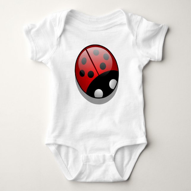 Ladybug, Red Ladybug, Cute Ladybug, Lady Beetle  Baby Bodysuit (Front)