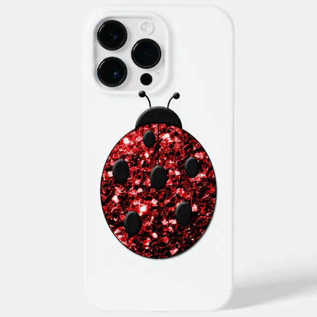 Ladybug Red Sparkles print Case-Mate iPhone Case | Zazzle
