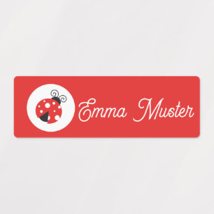 ladybug - red   waterproof kids' labels