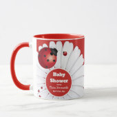 Ladybug Red White Black Baby Shower Mug (Left)