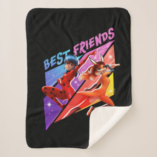 Ladybug & Rena Rouge   Best Friends Sherpa Blanket