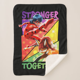 Ladybug & Rena Rouge   Stronger Together Sherpa Blanket