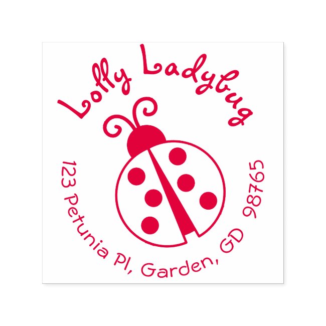 Ladybug Return Address Stamp Round Self Inking