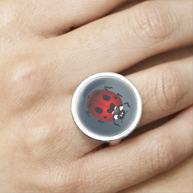 Ladybug Ring Ladybug Art Jewelry Ladybird Gift (In Situ)