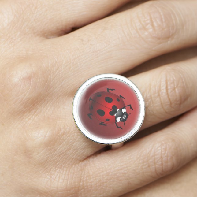 Ladybug Ring Ladybug Art Jewelry Ladybird Gift (In Situ)