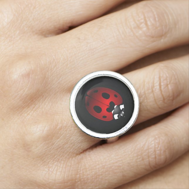 Ladybug Ring Ladybug Art Jewelry Ladybird Gift (In Situ)