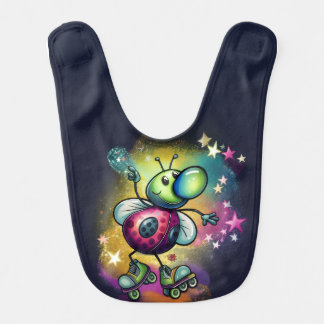 Ladybug Roller Disco Baby Bib