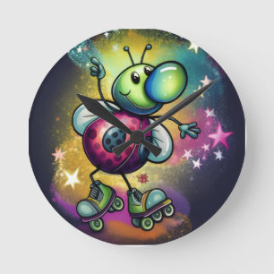 Ladybug Roller Disco Wall Clock