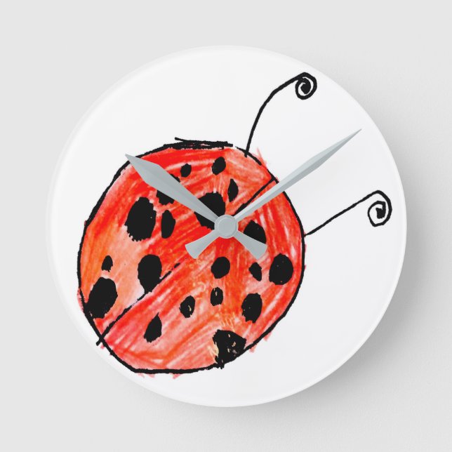 Ladybug Round Clock (Front)