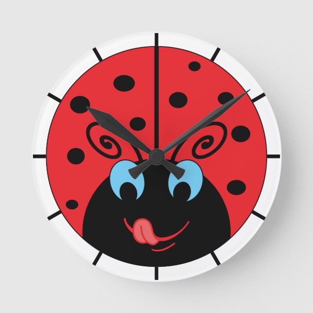Ladybug Round Clock (Front)
