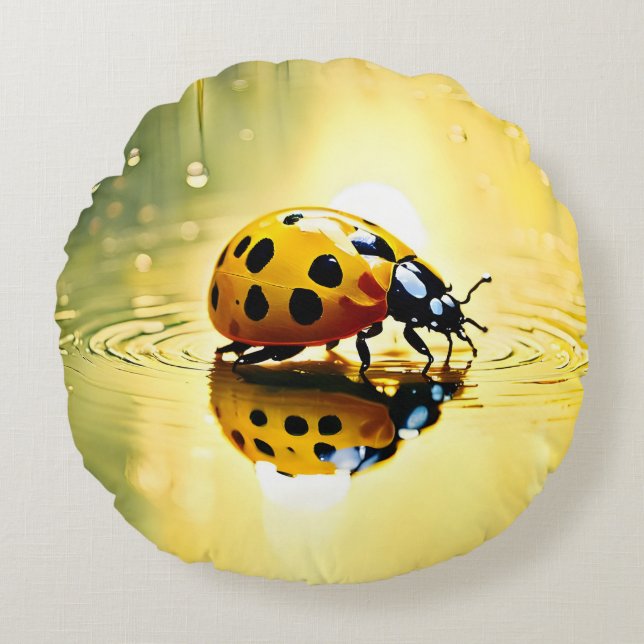 Ladybug Round Pillow (Front)