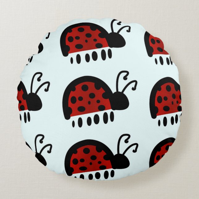 LadyBug Round Pillow (Front)