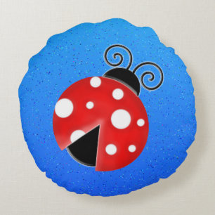 ladybug round pillow