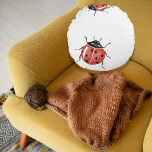 Ladybug Round Pillow