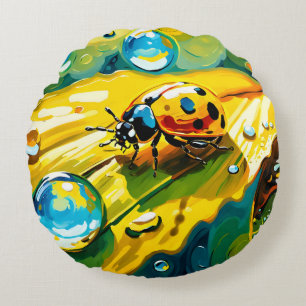 Ladybug Round Pillow