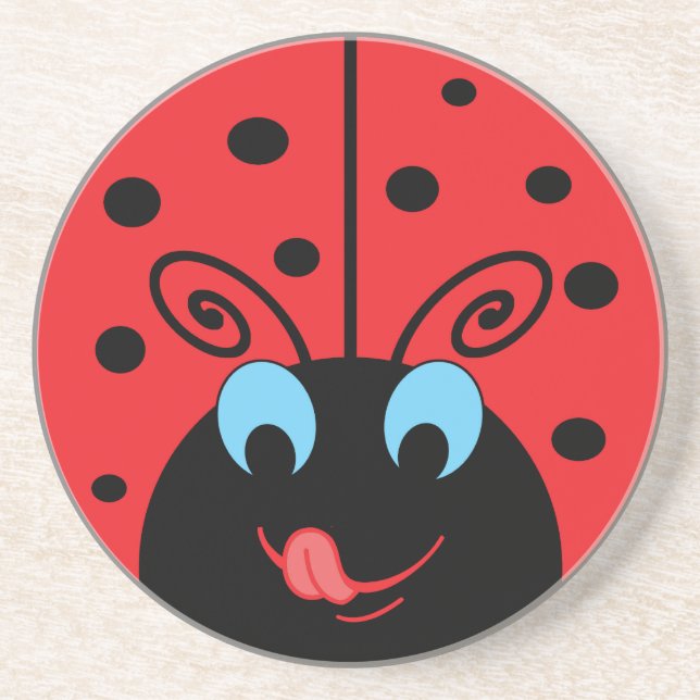 Ladybug Sandstone Coaster (Front)