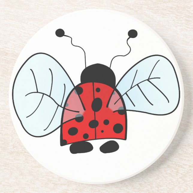 Ladybug Sandstone Coaster (Front)