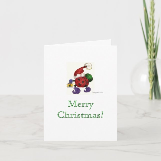 ladybug santa Christmas card (Front)