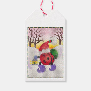 Ladybug Santa gift tag