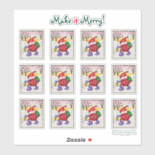 Ladybug Santa Stickers