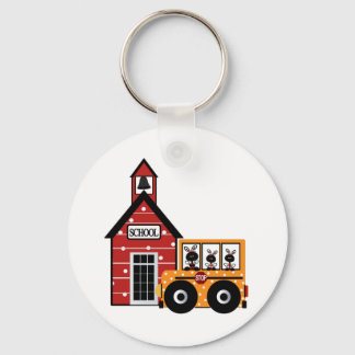 Ladybug School and School Bus Tshirts and Gifts Keychain