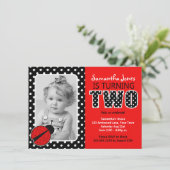 Ladybug Second Birthday Party Invitation (Standing Front)