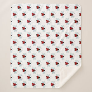 Ladybug sherpa blanket
